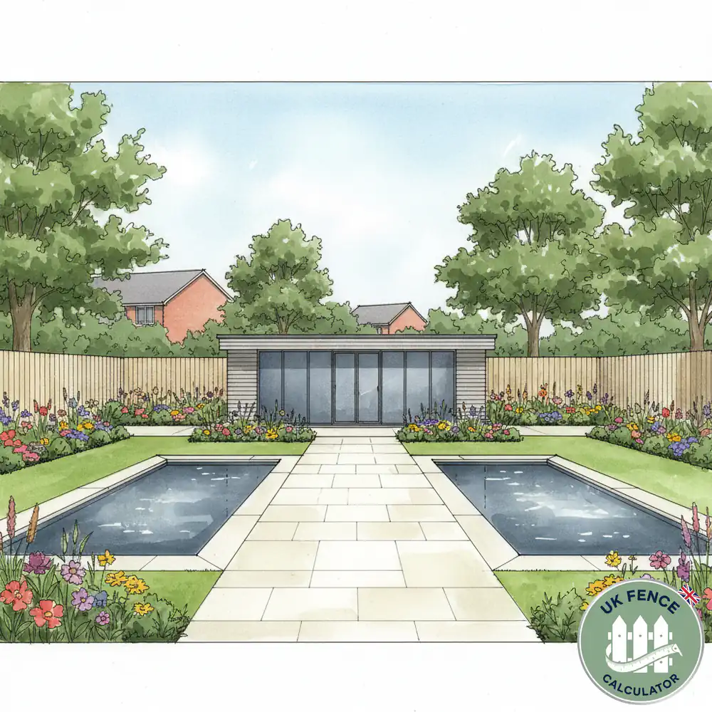 Landscape design sketch - Garden features and pathways